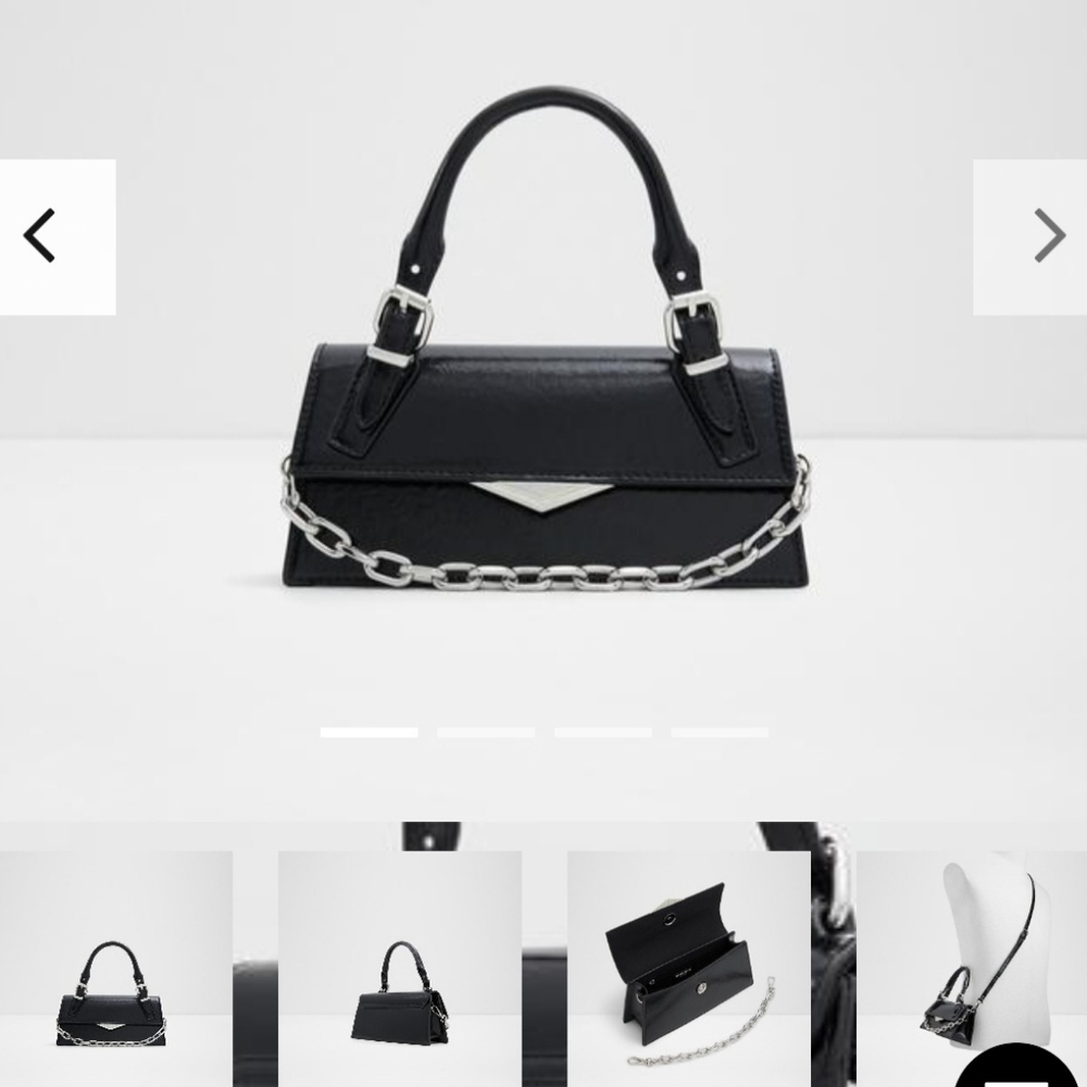 Aldo Elegant Black Handbag with Chain Detail